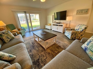 TV, DVD player, books