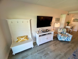 TV, DVD player, books