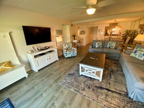 TV, DVD player, books