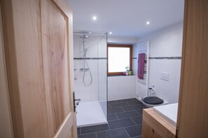Dusche, Haartrockner, Handtücher