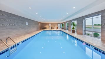 Indoor pool, outdoor pool, sun loungers