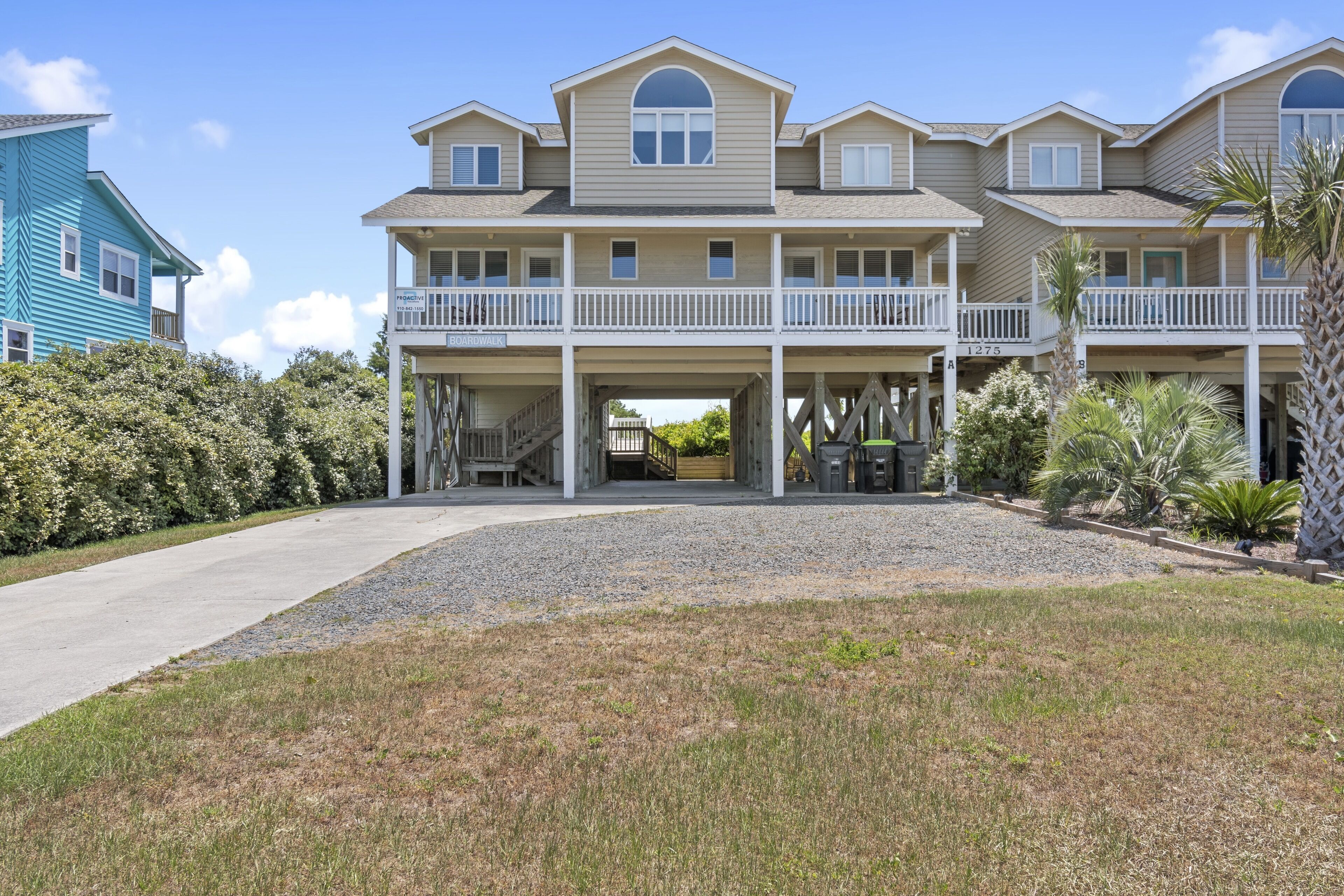 Oceanfront "Boardwalk" is a 6 Bdrm/5.5 Bath in the private, gated west end of Holden Beach. 