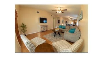 Smart TV, DVD player, books