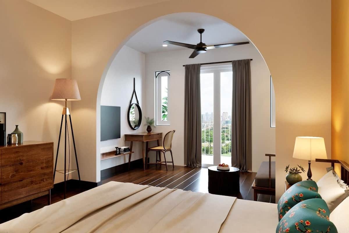 Suite Indochine Balcony | Minibar, két bảo mật tại phòng, bàn, màn/rèm cản sáng 