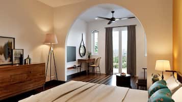 Suite Indochine Balcony | Minibar, in-room safe, individually decorated, desk