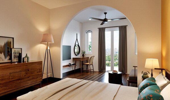 Suite Indochine Balcony | Minibar, két bảo mật tại phòng, trang trí khác biệt, bàn