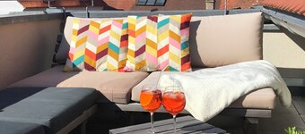 Great, open loft apartment with fantastic roof terrace