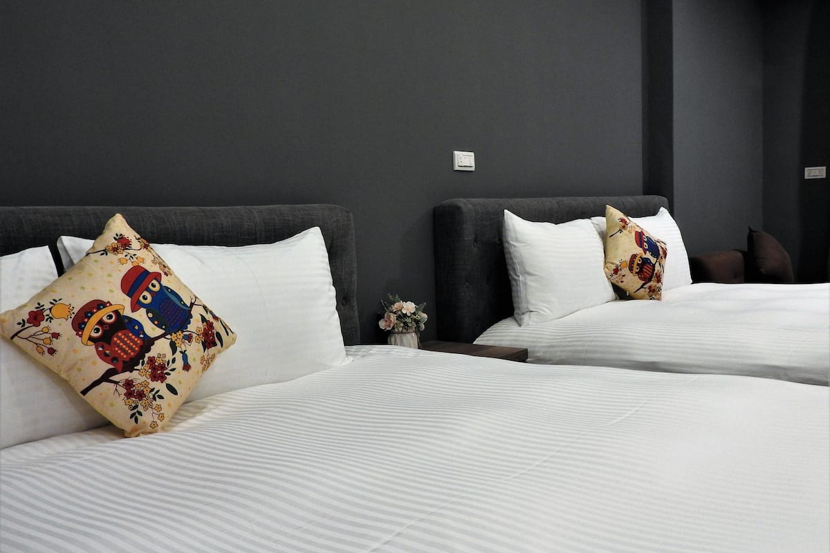 Down comforters, individually furnished, blackout drapes, soundproofing