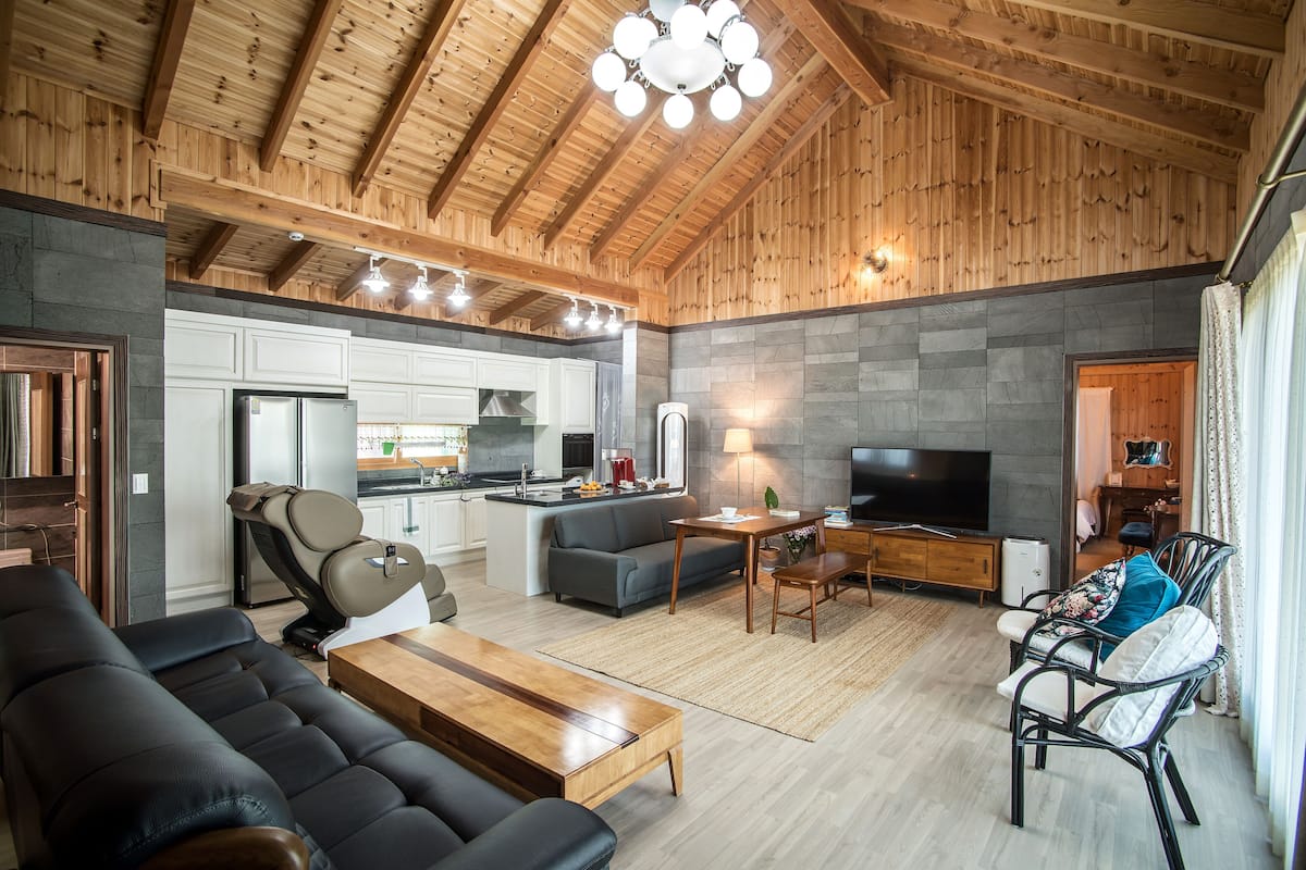 Family House | Living room | 45-inch flat-screen TV with cable channels, TV, toys