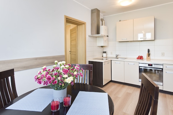 Apartment | Private kitchen | Fridge, oven, stovetop, electric kettle