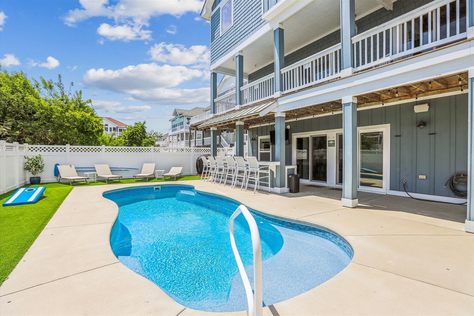 Een verwarmd zwembad