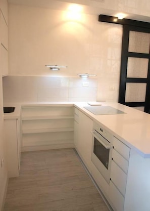 Appartamento Exclusive | Cucina privata | Frigorifero con congelatore, microonde, forno, piano cottura