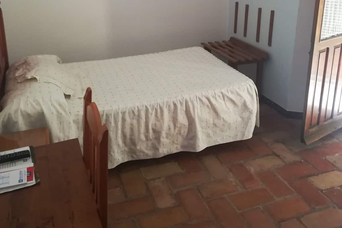 Habitación individual | Tabla de planchar con plancha, wifi gratis y ropa de cama
