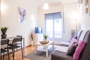 Apartment, 1 Bedroom | Living room | Smart TV - Cute Flat in Central Athens Perfect for Couples (Athens)