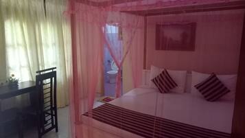 Free minibar items, in-room safe, individually decorated