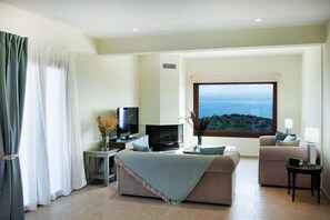 Living room - Family Vacation home with Views in Heart of Mani (East Mani)