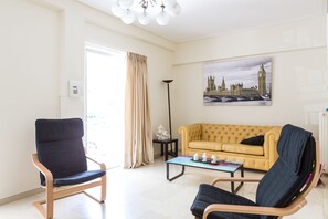 Apartment, 2 Bedrooms, City View | Living area | Flat-screen TV - Flat & Roof Garden-Heart of Historic Athens (Athens)