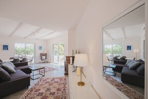 Villa, 2 Bedrooms | Living room | Flat-screen TV, fireplace - Large Private Villa Splendid Terraces & Views (Chania)