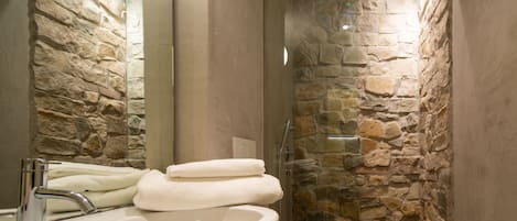 Departamento Deluxe, 3 habitaciones | Baño | Regadera, amenidades de baño gratuitas, secadora de cabello, bidet