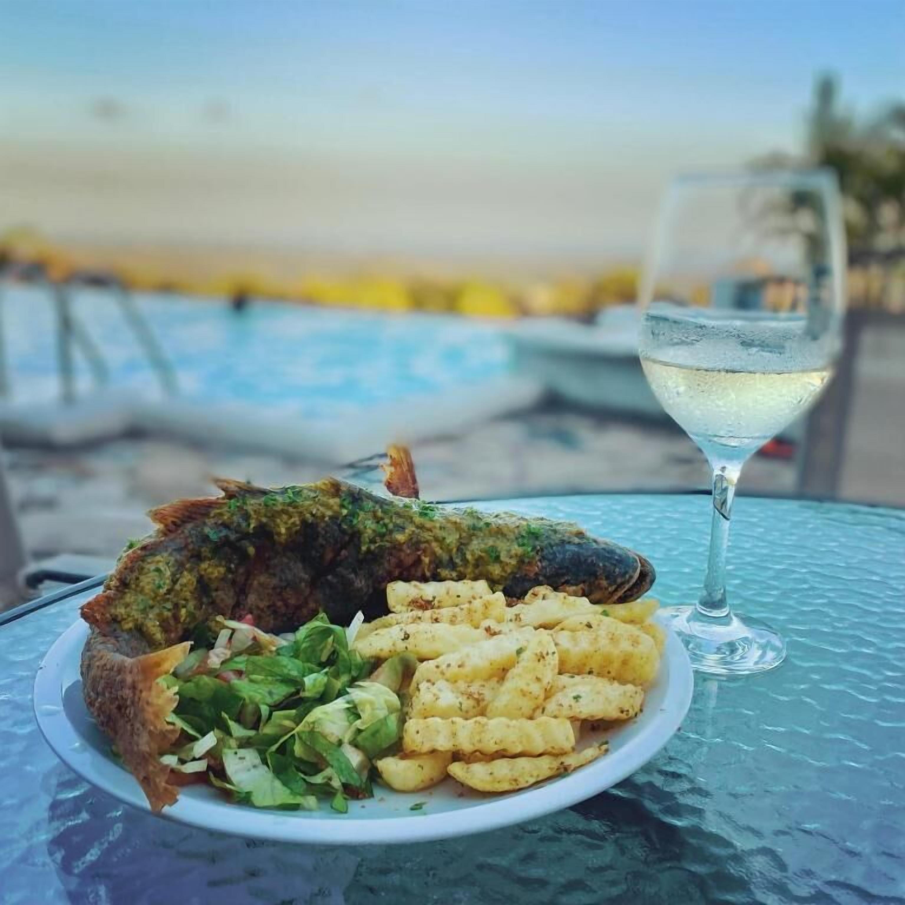 breakfast, lunch, dinner served; fusion cuisine, pool views