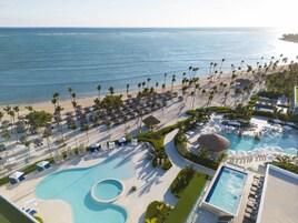 Private beach, white sand, sun-loungers, beach umbrellas