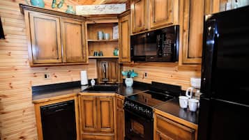 Oven, stovetop, dishwasher, coffee/tea maker