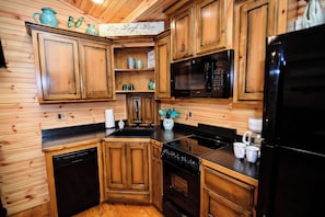 Oven, stovetop, dishwasher, coffee/tea maker