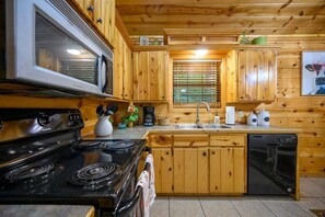 Oven, stovetop, dishwasher, coffee/tea maker