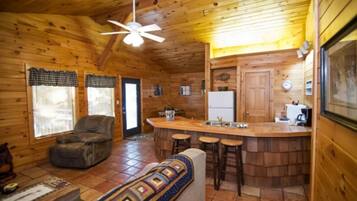 Televisión y chimenea