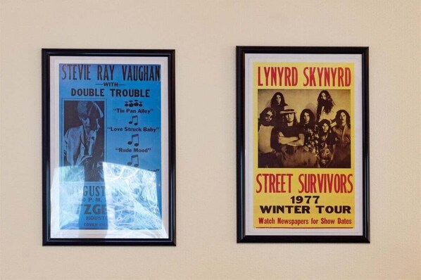 Two framed posters on a wall. - Trails End | Hot Tub, Starlink, Woodstove (Packwood)