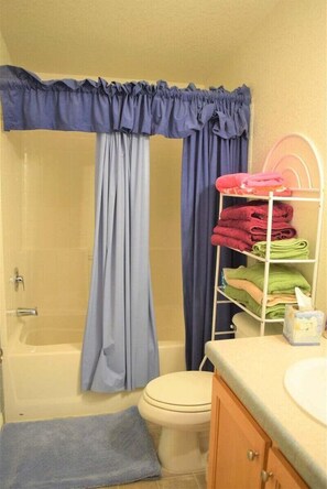 Hair dryer, towels