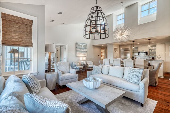 Flat-screen TV, DVD player, video library