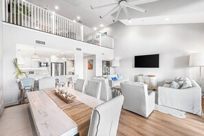 TV, DVD player, video library