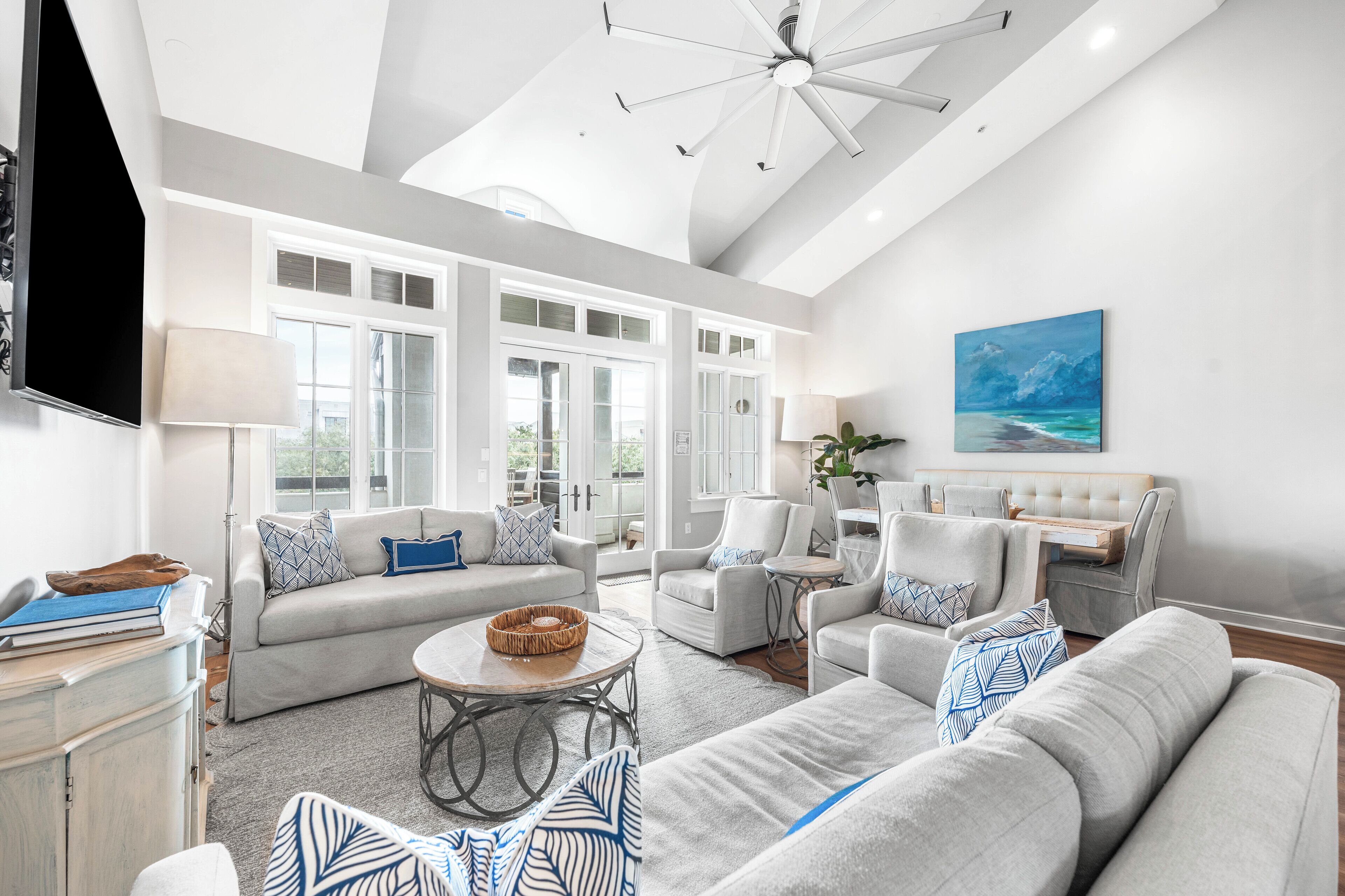 TV, DVD player, video library