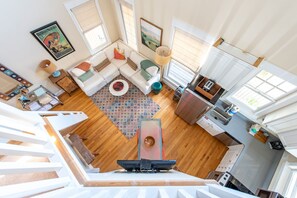 TV, DVD player, video library