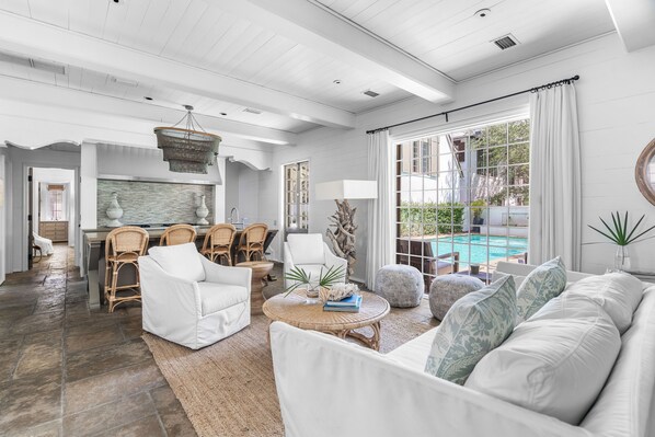 TV, fireplace, DVD player, video library