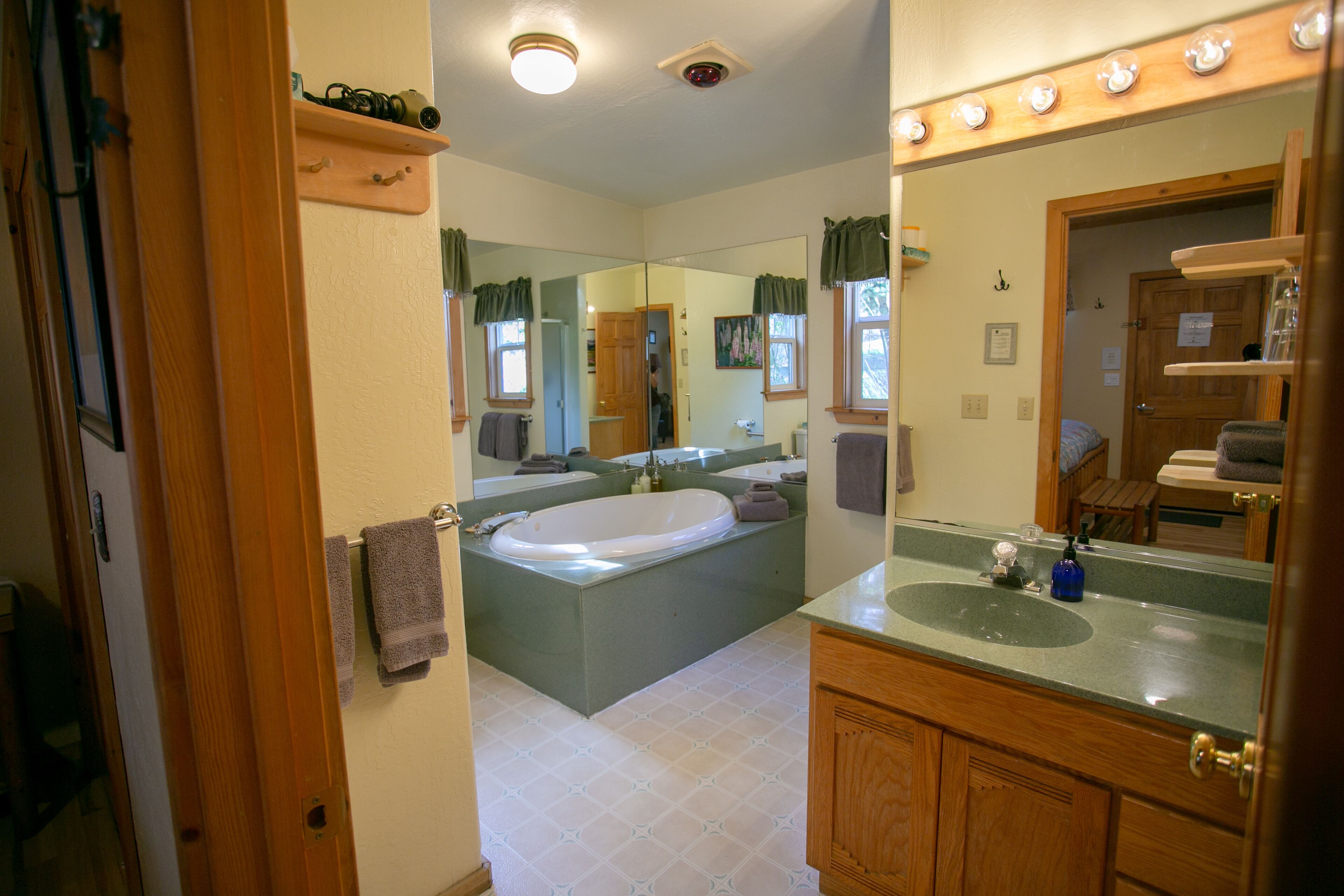 the cabin | bathroom | designer toiletries, hair dryer, towels, soap