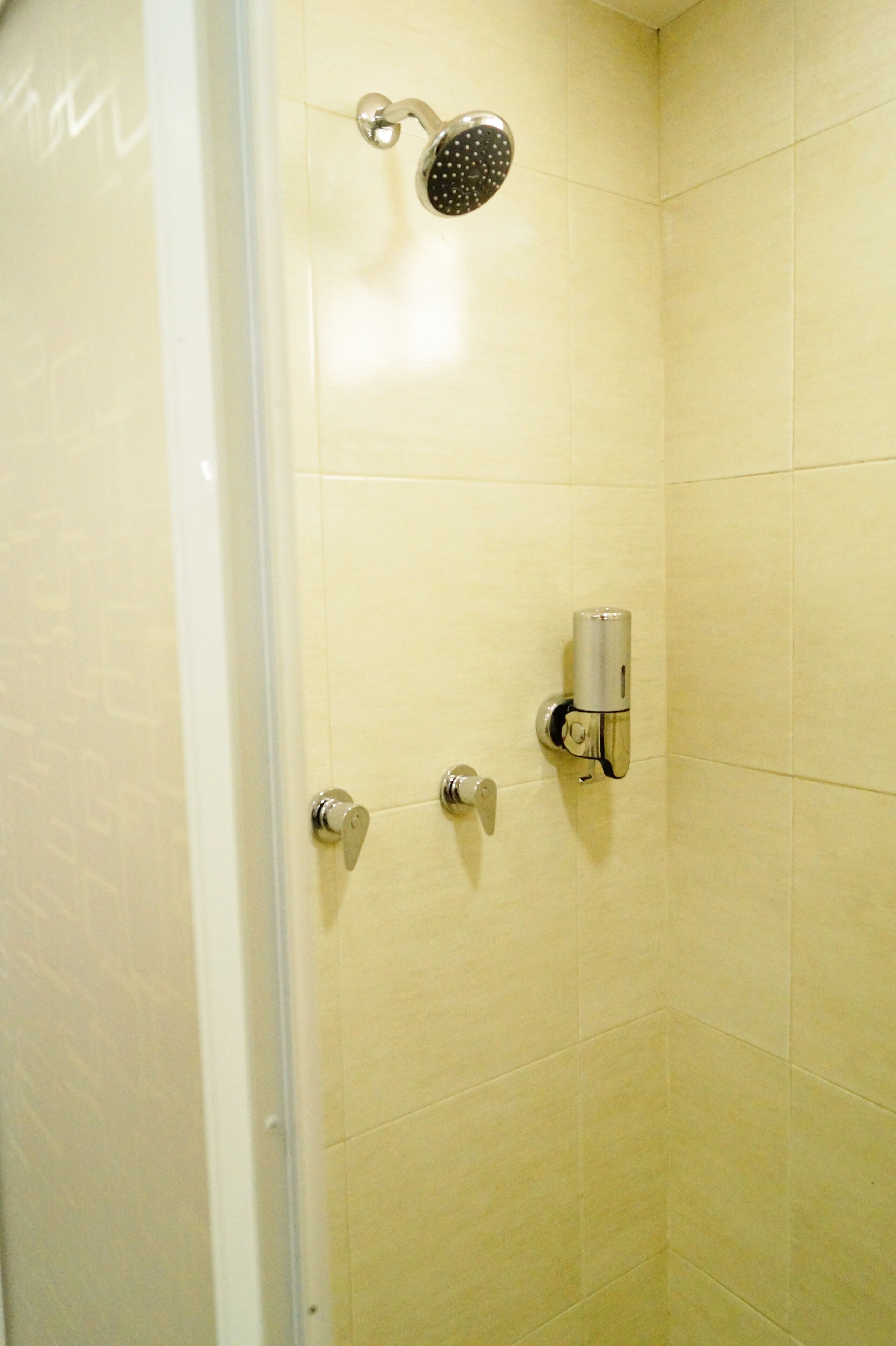 shower, rainfall showerhead, designer toiletries, hair dryer