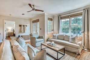 TV, DVD player, video library