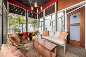 TV, fireplace, DVD player, video library