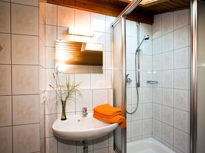 Dusche, Haartrockner, Handtücher