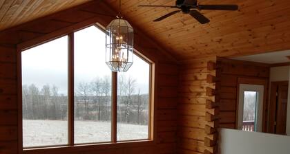 Serenity Lodge, large luxury true log estate up north on 75 acres