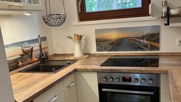 Fridge, microwave, stovetop, dishwasher