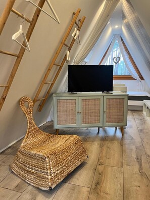 1 makuuhuone, vauvan matkasänky, ilmainen Wi-Fi, vuodevaatteet