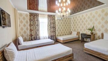 In-room safe, desk, blackout curtains, soundproofing