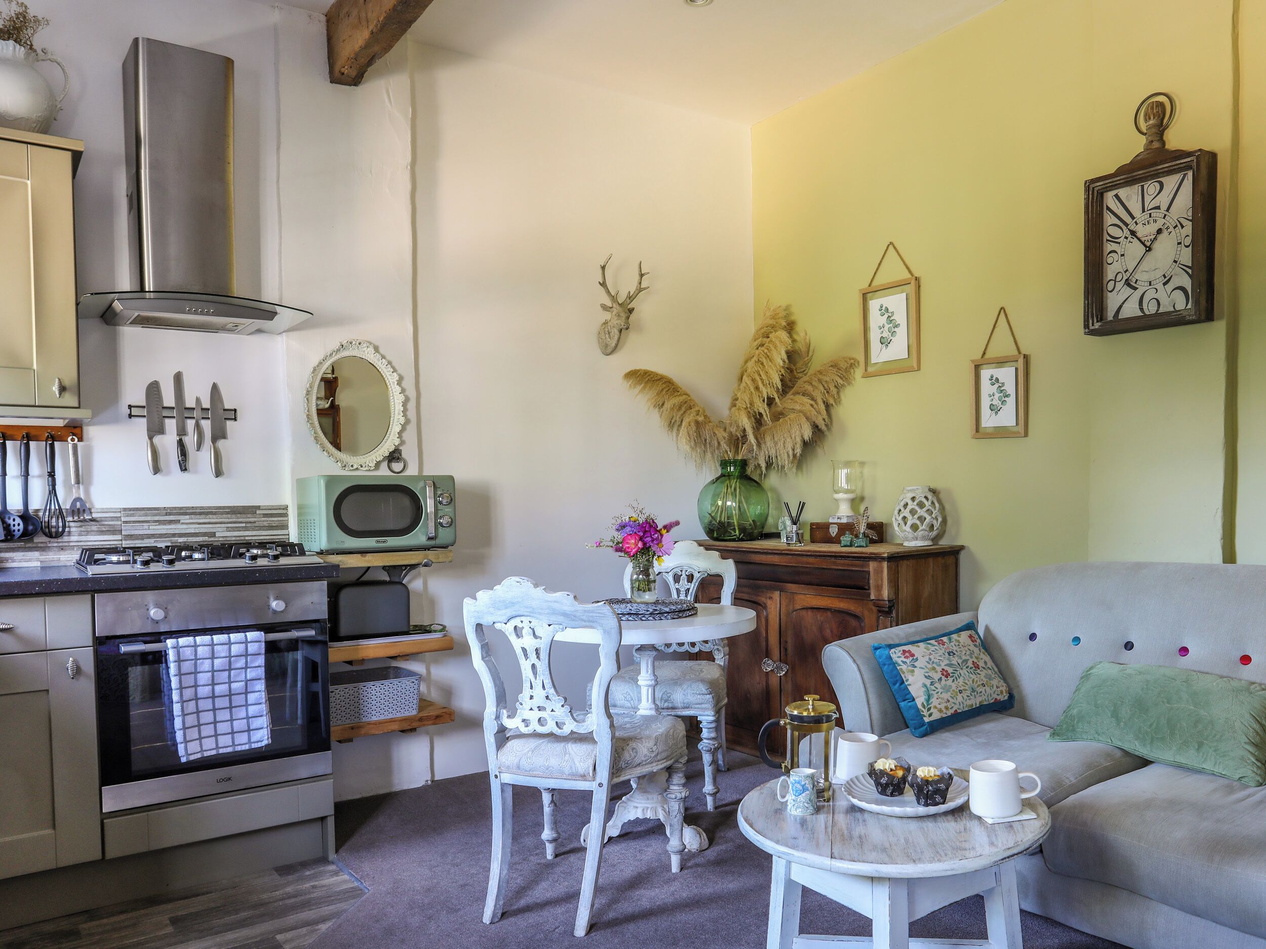 村舍 | 起居区 | 电视、DVD 播放器