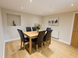 Cottage | Private kitchen | Microwave, stovetop, dishwasher, highchair