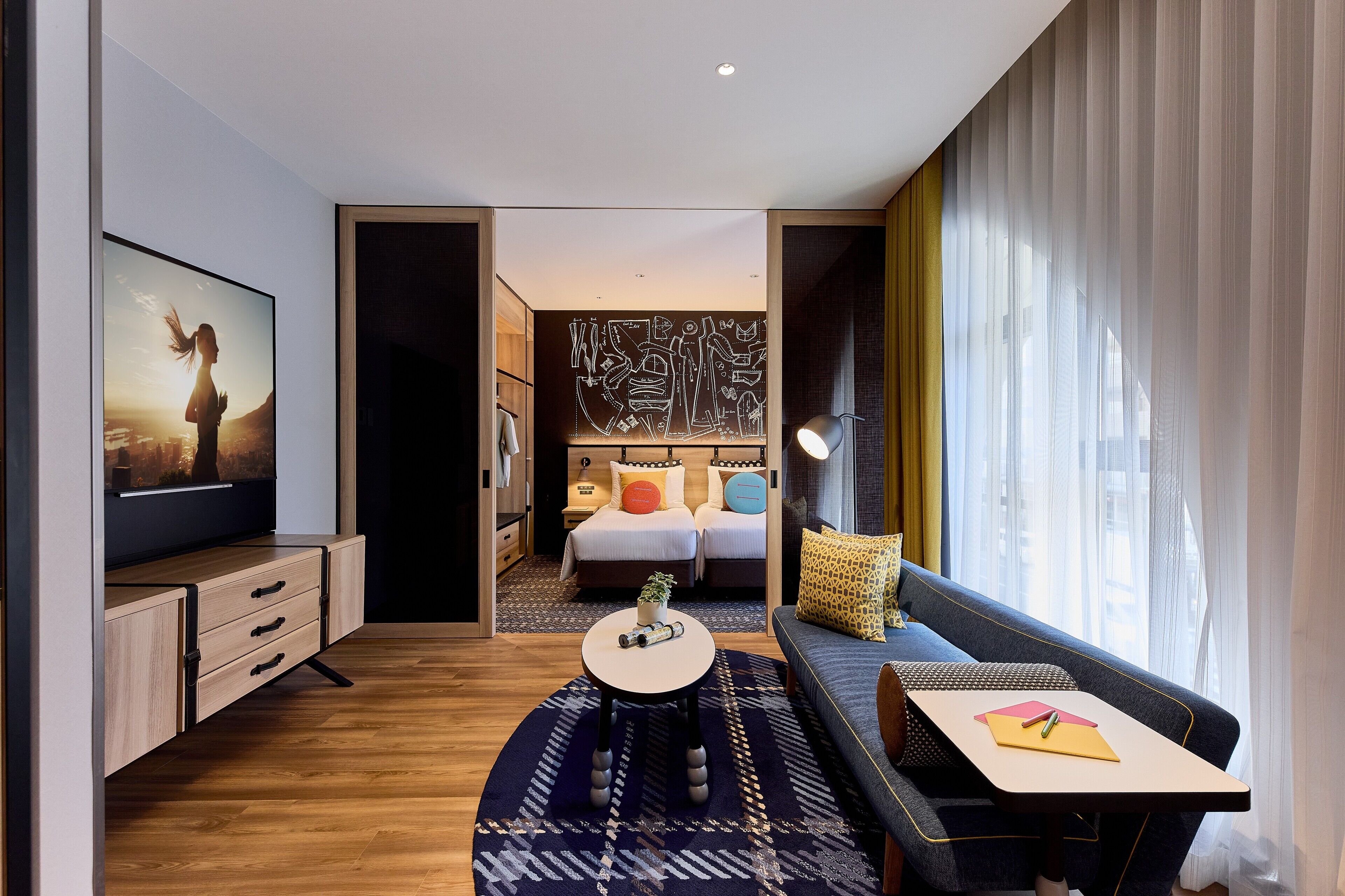 Kamar Twin, 1 kamar tidur | Selimut bulu angsa, brankas, meja kerja, dan ruang kerja ramah laptop