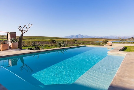 Outdoor pool, sun loungers
