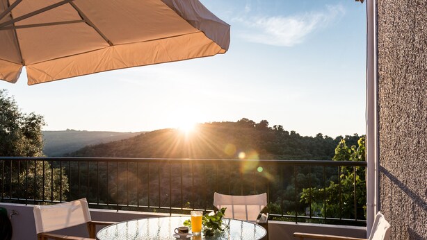 Traditional House | Balcony view - Maro's Village House, Private & Serene Stone Villa (Platanias)